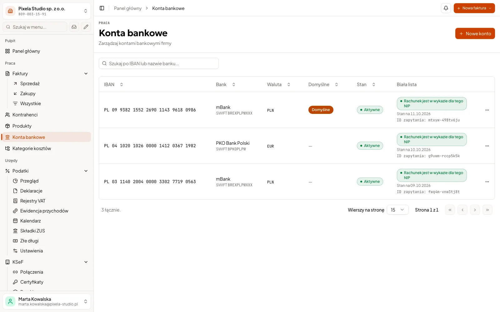 Ekran: Biurko — fakturowanie z KSeF i samodzielna księgowość 10